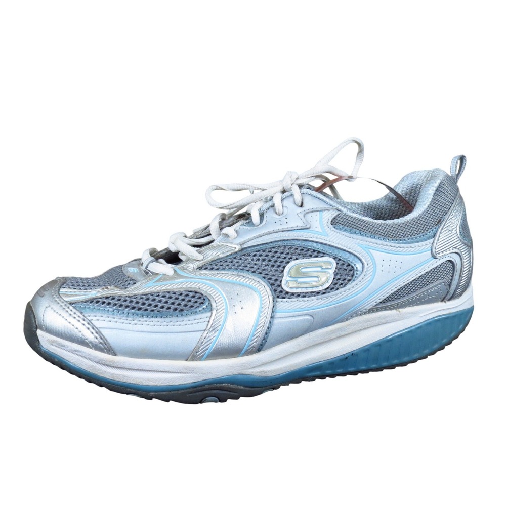 Skechers Shape-Ups XF Accelerators Women Walking Shoe 9.5 Fitness Silver Blue